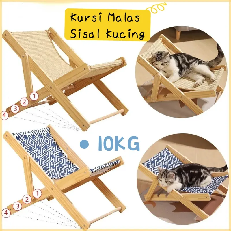 Kursi Malas Sisal Kucing/Kursi Buaian Hewan Peliharaan/Mainan Hewan Peliharaan Papan Garuk Kucing 0