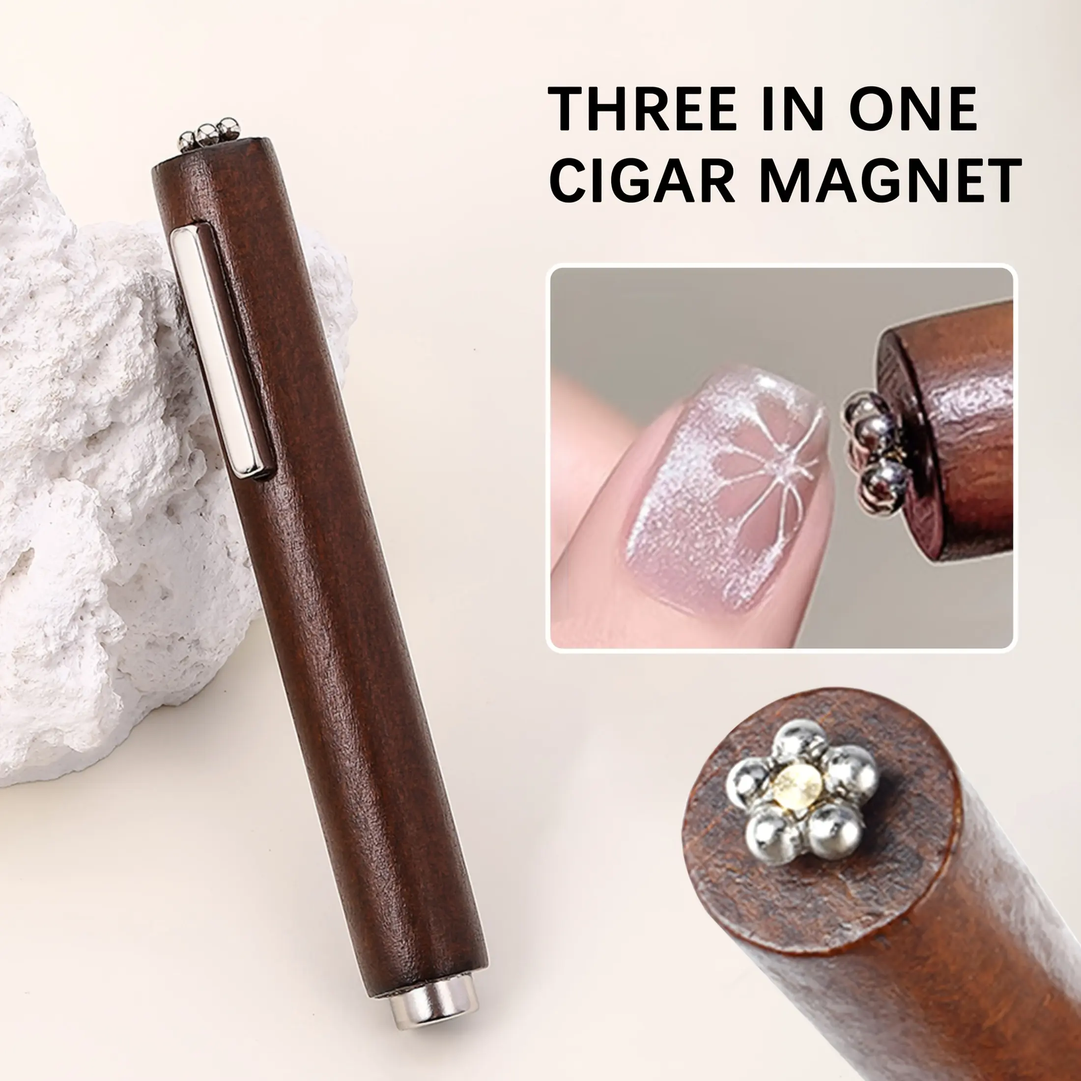 3-in-1 Professional Nail Enhancement Magnet, Cat'S Eye UV Gel, Strong Magnet Nail Art Decor, Home Salon DIY Tool, Unscented