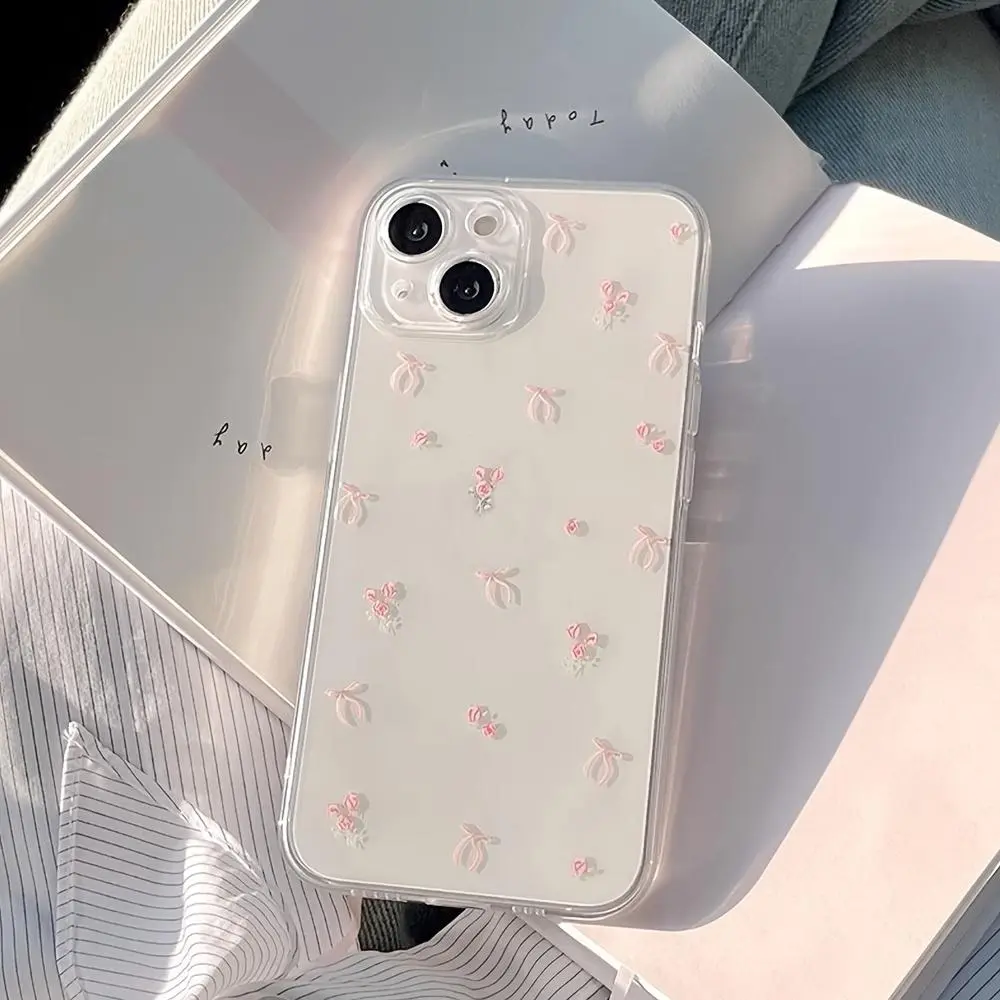 Bow Pattern Phone Case, Cute Phone Case, Fashion Phone Protector Cover Compatible with iPhone 11 12 13 14 15 16 Pro Max/Pro/Plus, Casing