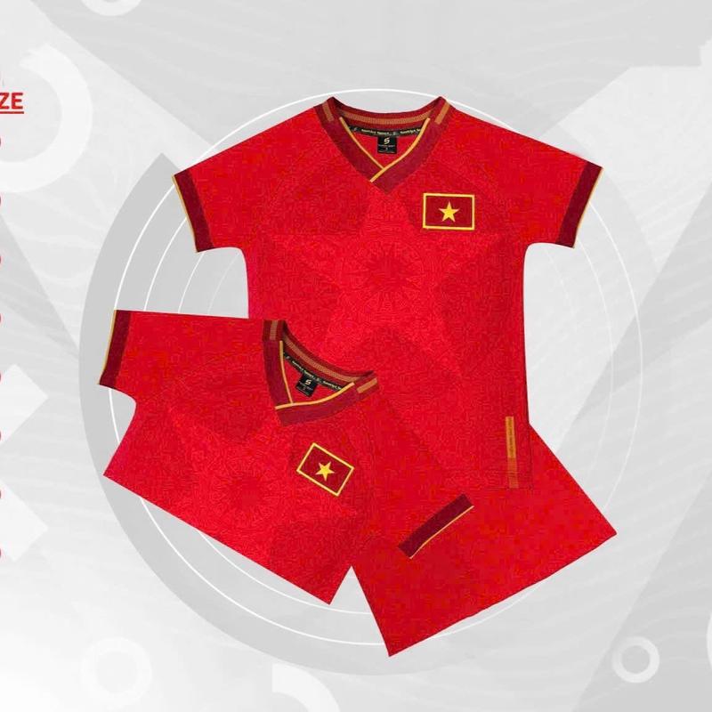 Top 4 mẫu Quần áo đá banh Trẻ Em DT Viet Nam 25/26 -Thun lạnh Thoáng mát Có in tên số theo yêu cầu