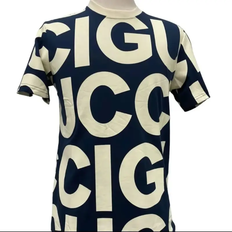 Áo phông nam nữ Premium Cotton in hoạ tiết chữ monogram than be tràn thân dày dặn boy phố  AP372P Menswear Cổ Tròn Nhung Tre Đen 5
