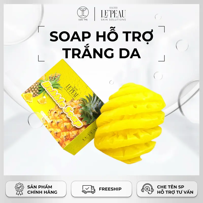 [ COMBO 1 TẶNG 1 ] - SOAP BUBBLE Bưởi và Khóm, hỗ trợ bật tông da mặt và BODY. Cải thiện thâm da, hỗ trợ nhả nắng - Dùng được cho Nam và Nữ  - 85g 2