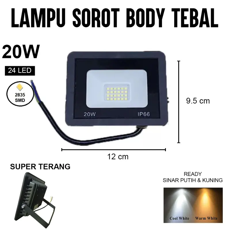 COD Lampu Sorot LED 20W / Outdoor / Tembak / Panggung / Lapangan / Taman lampu sorot pasar malam lampu  led 100watt 100 watt super terang 1