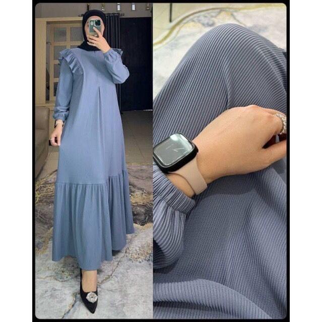 ILMIRA Maxy Dress Rip Knit CAsual Dress Rajut Wanita Simple Outfit Kekinian WL 2