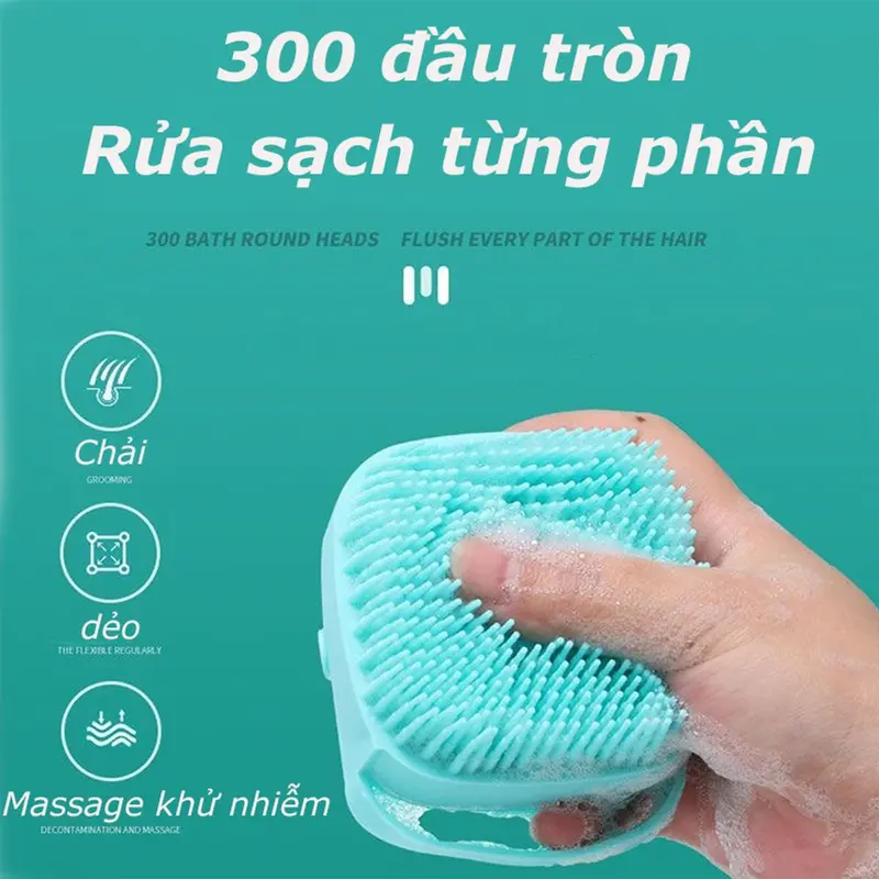 Pet Dog Mèo Bàn Chải Massage Lược Massage Bàn Chải Tắm Tóc Ngắn ，Thiết kế đầu tròn TPR, không làm tổn thương lông 3
