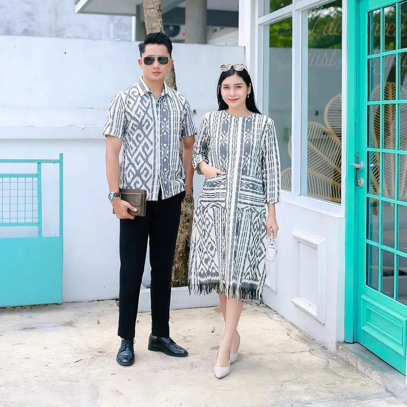 couple tenun terbaru - baju tenun couple terbaru - couple tenun kekinian - set etnik - kemeja tenun & dress tenun terbaru - seragam tenun 0