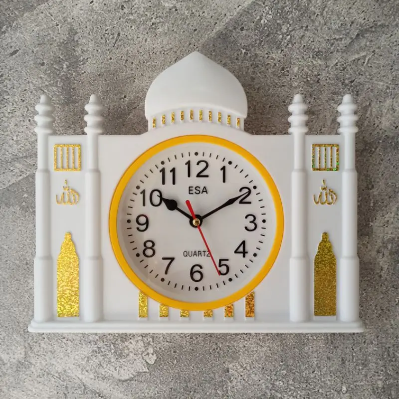 Jam Dinding ESA Masjid Muslim Islami Kaligrafi Emas Gold Minimalis Unik Murah
