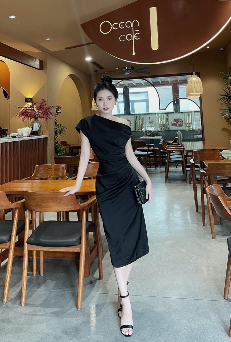 Product Introduction of Đầm lệch vai thiết kế dúm sườn cách điệu xinh sang Women Dress 21