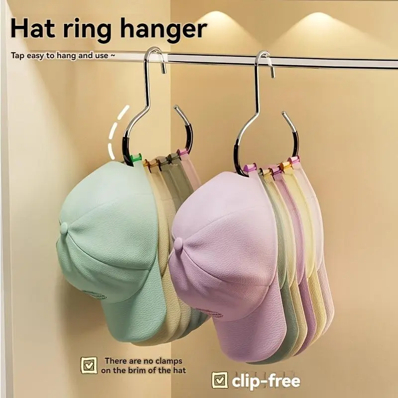 Hat Hanger, 2 Counts Multifunctional Hat Storage Hook, Hat Display Rack, Home Organizer for Bedroom, Wardrobe, Closet, Shelves【Only Hook】 2
