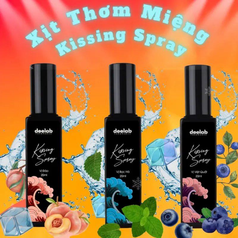 Xịt Thơm Miệng Kissing Spray 20ml Hương Trái Cây, Mát Lạnh, Ngọt Ngào Thơm Mát. 0