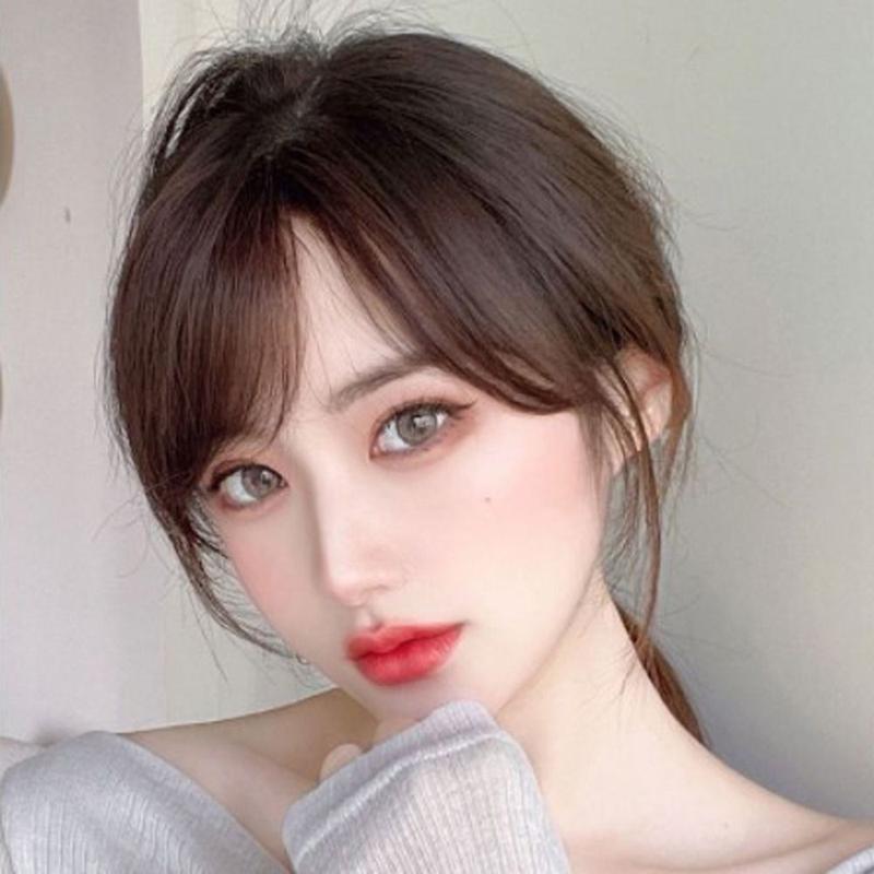 Tóc Người, Liền Mạch, Tóc Mái Nghiêng, Tóc Mái Không Khí Tự Nhiên 3D, Kẹp Nối Tóc Mái Bên, Dành Cho Phụ Nữ 3