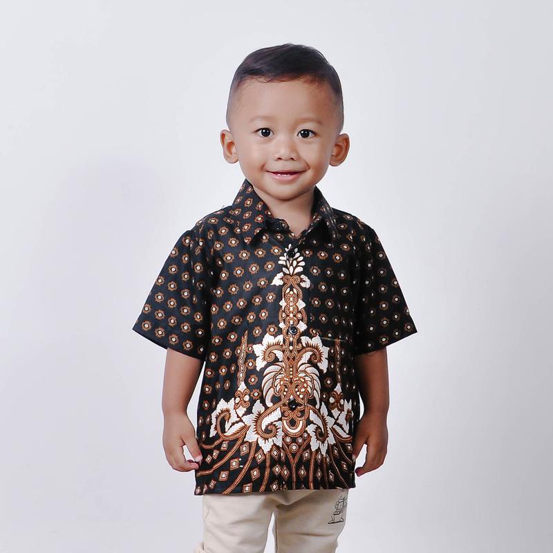 kemeja batik anak laki laki lengan pendek Katun Seragam 1