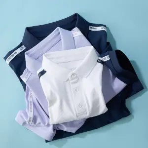 YODY Áo  POLO WAFFLE Nữ Phối Dây Dệt Vai WAPO25S009 5
