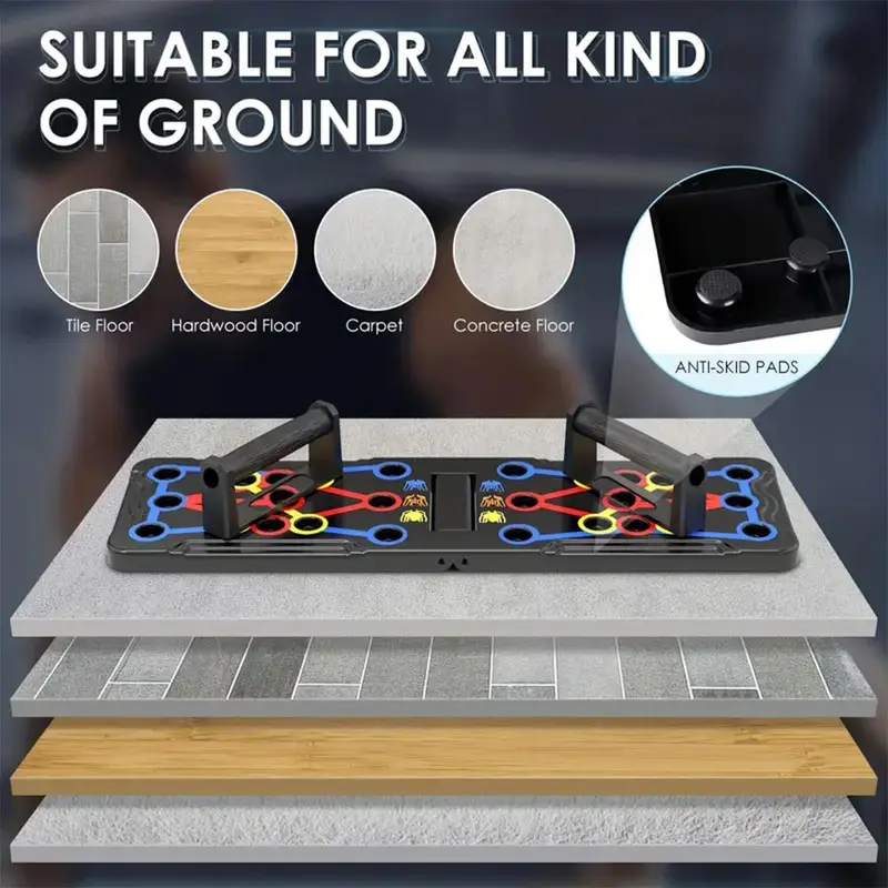 Push Up Board, Abdominal and Chest Muscle Training Folding Push Up Stand, Portable Fitness Equipment for Home Gym, Gymtok, Birthday Gift for Bf 4