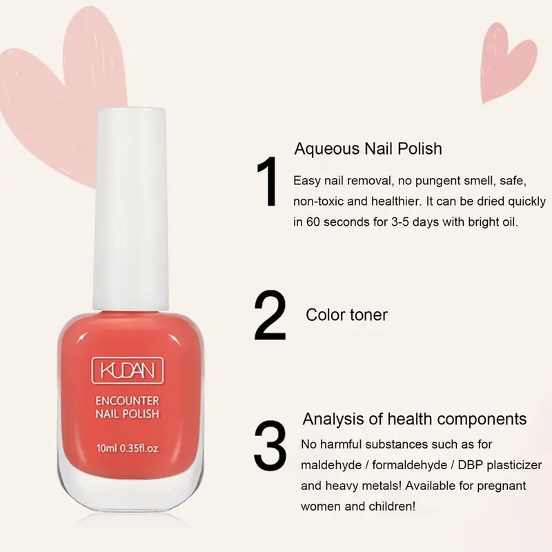 Nước sơn mónġ tay thường Kudan 10ml dạng sơn lột nhanh khô, Sơn mónġ tay tự khô có thể lột được màu sắc thời trang 8