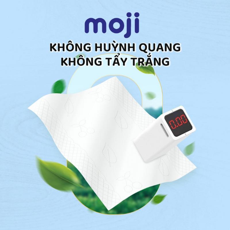 Thùng 40 gói rút khăn giấy ăn Moji 4 lớp cao cấp nguyên liệu bột gỗ nguyên sinh tự nhiên không hóa chất không tẩy trắn 4