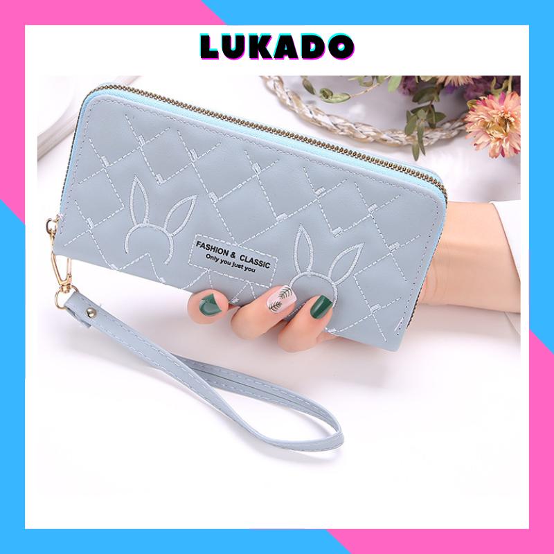  Ví nữ dài cầm tay sang chảnh đựng tiền nhiều ngăn đẹp thời trang Hàn Quốc cao cấp đi chơi dễ thương giá rẻ LUKADO VDCT07 