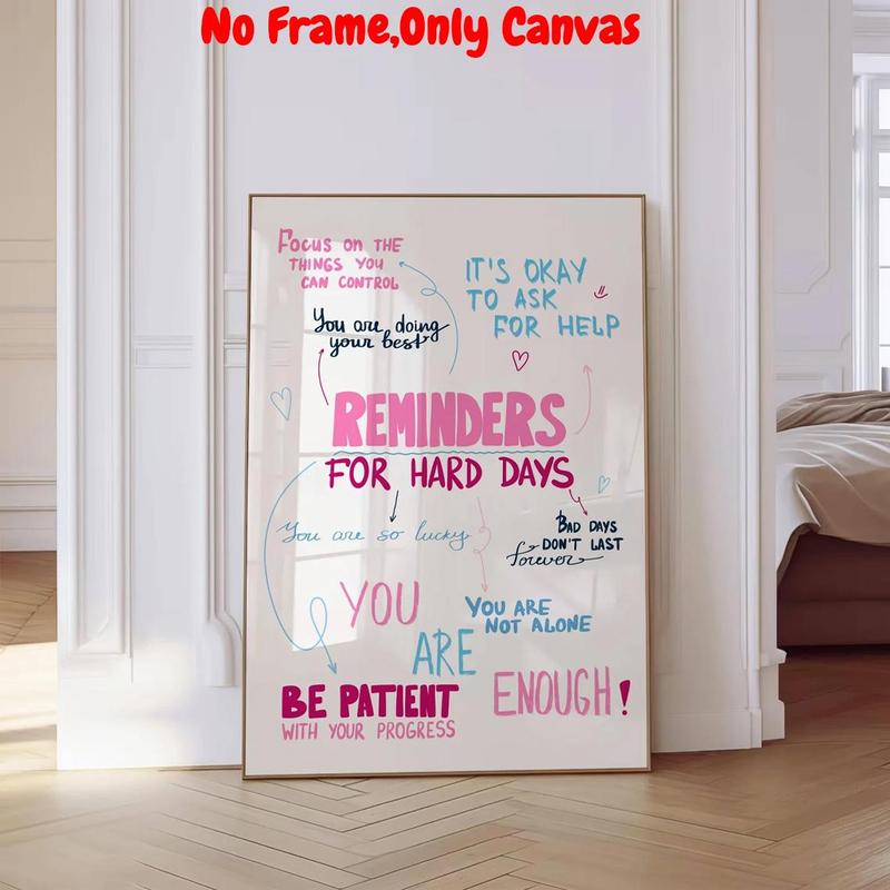 Motivational Slogan Pattern Unframed Painting, Canvas Wall Art, Wall Decor for Home Living Room Bedroom, Home Decor, Ornaments 0