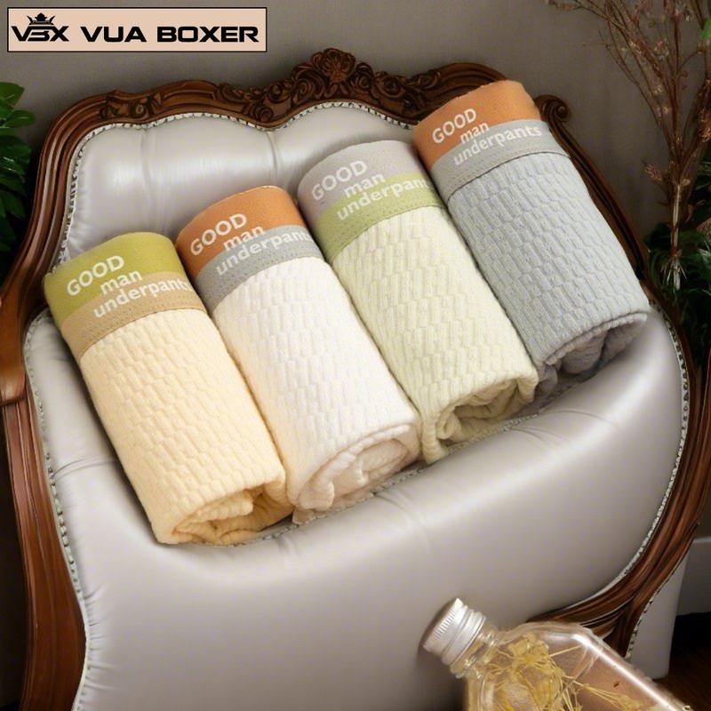 Sét 4 quần sịp nam boxer GOODMAN cotton tổ ong cao cấp quần xì co dãn đàn hồi mềm mịn thoáng khí Menswear Quần Boxer Quần Lót Nam quầnlót