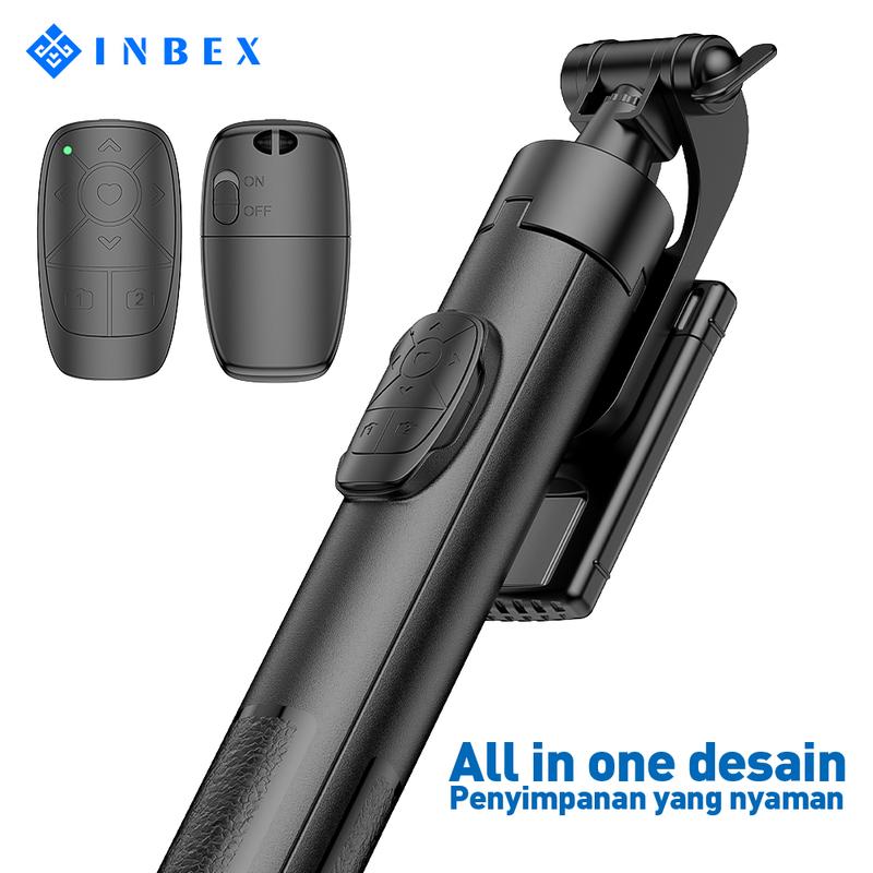 Product Introduction of 【COD】【24H SHIPPING】INBEX IB-3 Tongsis Tripod handphone hp u holder Professional Free Tripot+Bluetooth Remote Kaki Stabilizer 160CM Lampu Panjang 37