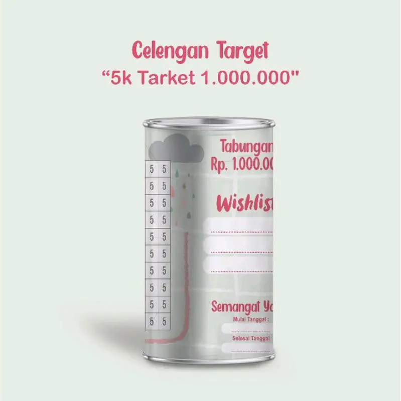 [BISA COD] Celengan Target Murah Buka Tutup Celengan Sedekah Subuh Celengan Tabungan Uang celengan target Paper Multicoloured celengan Acrylic Kedap Air 6