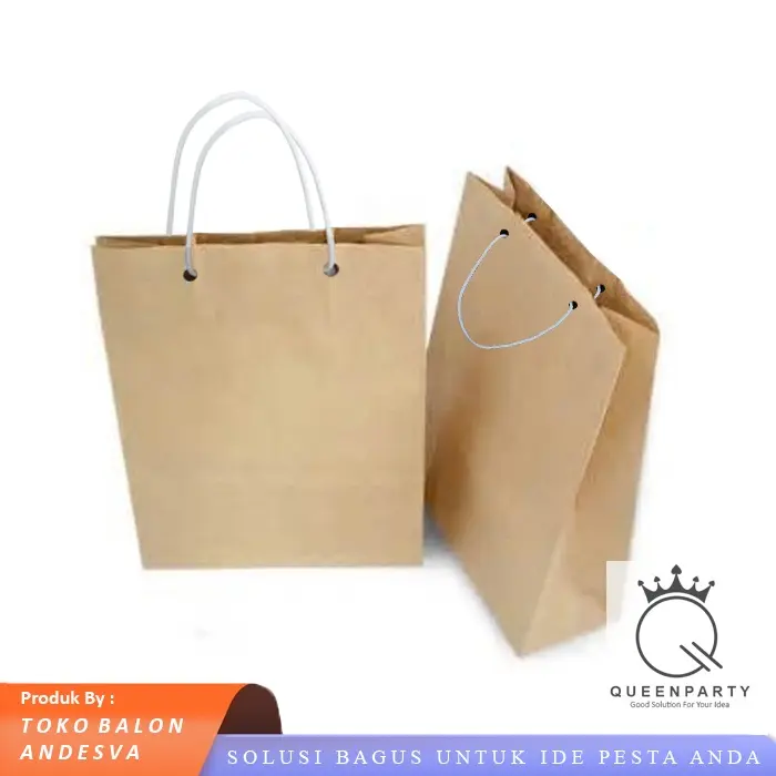 Paper Bag kantong kertas polos coklat / Shopping Bag Polos coklat ecer / tas kertas karton polos coklat