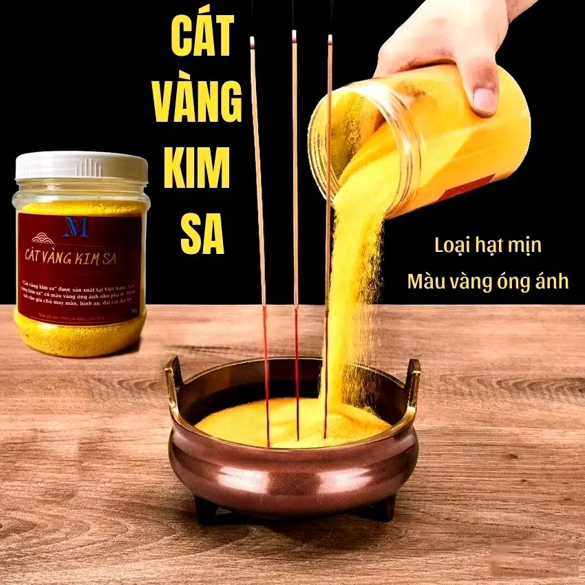 cát vàng kim sạ để lư hương thờ cúng Trang Trí Nhà