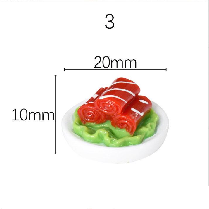 Mô hình đĩa thức ăn nhiều loại decor nhà búp bê, phụ kiện cho nhà mô hình OB11 7