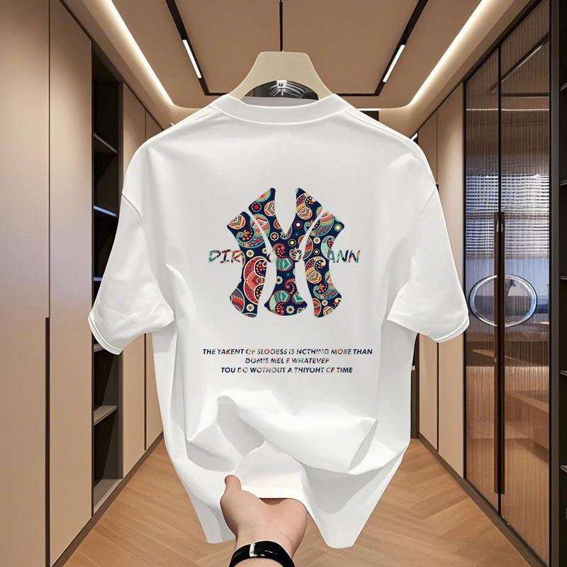 100% cotton Mùa hè Cổ tròn Mẫu mới casual Dễ phối đồ áo phông nam Co dãn tốt Phong cách basic dày dặn chất lạnh Cao cấp đơn giản áo phông nam  Quảng Châu