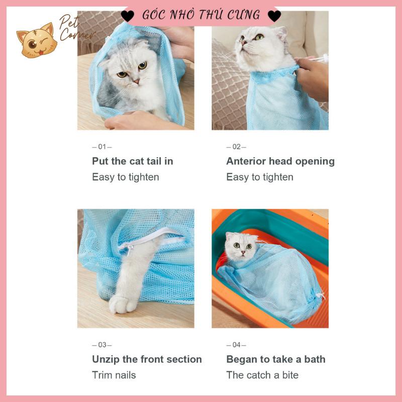 Túi lưới đa năng cho chó mèo - Túi tắm cho mèo, hỗ trợ cắt mó.ng 1