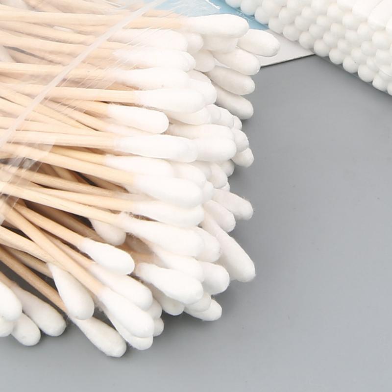 Tăm Bông Gói 100 PSC Bằng Gỗ Tre Chắc Chắn Tiện Lợi Bông Tăm Ngoáy Tai Tre Thân Thiên Môi Trường 1