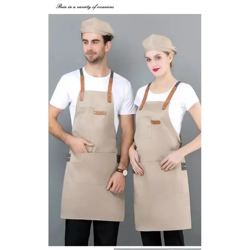 Apron Masak Celemek Custom Masak Kitchen Celemek masak Apron Barista Multifungsi Unisex Pria Wanita Original Tali