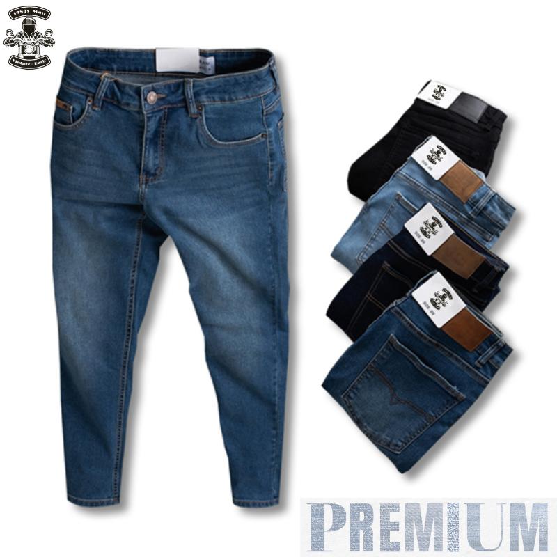 38 - 125 kg Quần jean nam chất vải Denim Cotton cao cấp co giãn form dáng Slimcrop menswear, không bai xù, bền màu, form trẻ trung bụi bặm đàn ông nam tính slim  fit jeans