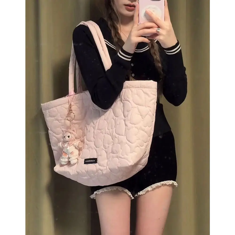 Túi Tote Sức Chứa Lớn, Thiết Kế Trái Tim, Dành Cho Phụ Nữ, Sức Chứa Lớn, Thích Hợp Đi Lại, Túi Đeo Vai Độc Đáo Túi Đựng Máy Tính Xách Tay, Được Thu Thập Bởi 9297 Người, Hàng Mới Về Năm 2024