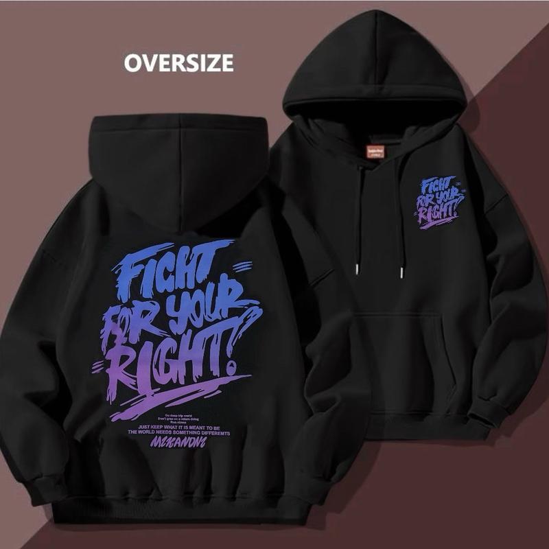 ÁO SWEATER HOODIE UNISEX NAM NỮ OVERSIZE FIGHT YOUR RIGHT CÓ BIGSIZE từ 35kg đên 100kg chất nỉ đẹp Menswear 3