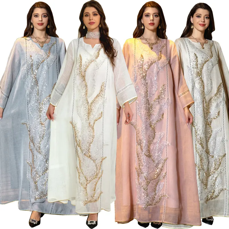 Pakaian Kaftan Muslim, Putih, dengan Labuci Jaringan, Sulaman, - TikTok ...