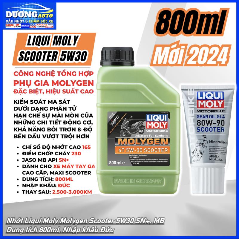 Liqui Moly Molygen Scooter 5W30 800ml 21895 - Nhập khẩu Đức, Nhớt Liqui Moly Scooter Dầu Nhớt Công Nghệ Tổng Hợp Cao Cấp Xe Máy Tay Ga, Maxi Scooter - DƯƠNG AUTO 31