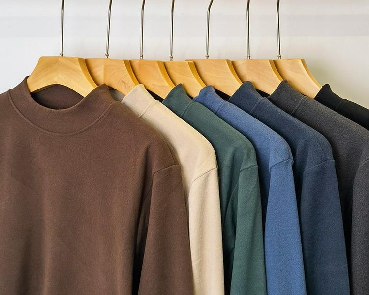 Product Introduction of Double-sided de velvet high neck half-sleeved T-shirt long sleeve warm baseback male autumn and winter thick fleece coat autumn 14