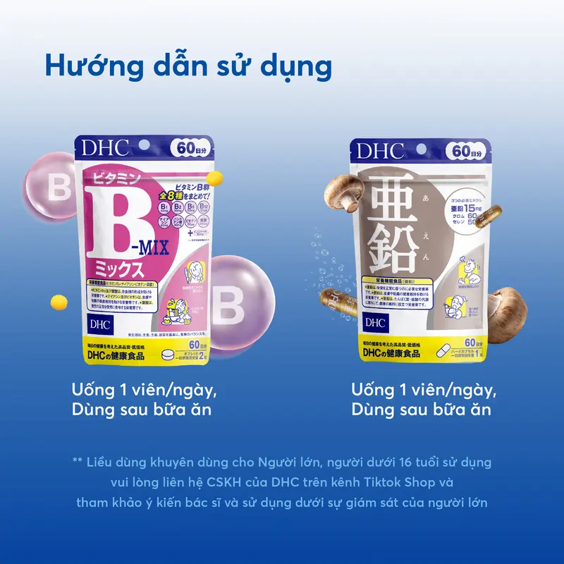 Combo TPBVSK DHC Vitamin B mix + Zinc (dạng viên uống hỗ trợ bổ sung Vitamin B tổng hợp và Kẽm) - DHC Nhật Bản chính hãng - Combo 20 Ngày và 60 Ngày 6