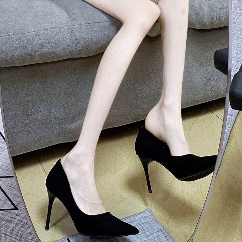 Giày Cao gót Màu Đen, Gót Nhọn Nữ, 10cm, Phong Cách Pháp Châu Âu Và Mỹ Gợi Cảm, Giày Nhỏ Nhẹ, Thích Hợp Cho Mùa Lò Xo Và Mùa Thu, Hàng Mới Về Năm 2024 Shoes 3