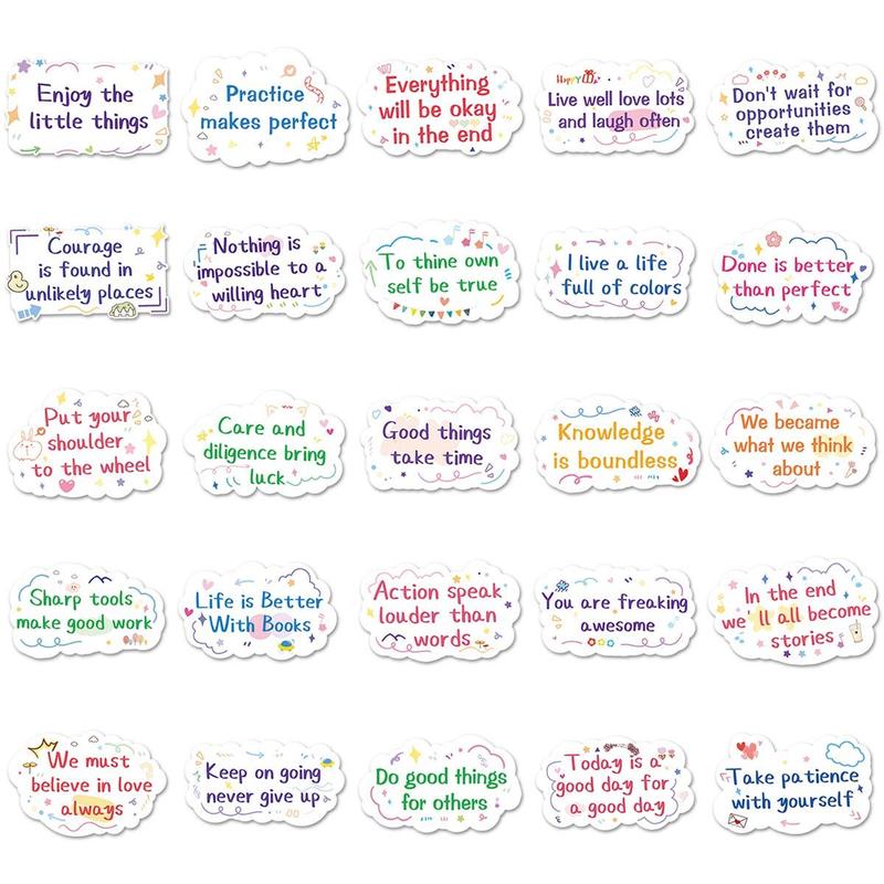 100pcs Motivational English Graffiti Pattern Sticker, Creative Graffiti Decorative Sticker For Computer, Notebook, Luggage, Refrigerator 5