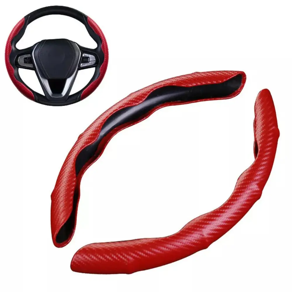 Four Seasons Carbon Fiber Car Steering Wheel Cover Car Accessory Non-Slip Steering Wheel Booster Cover Car Steering Wheel Grips Cover