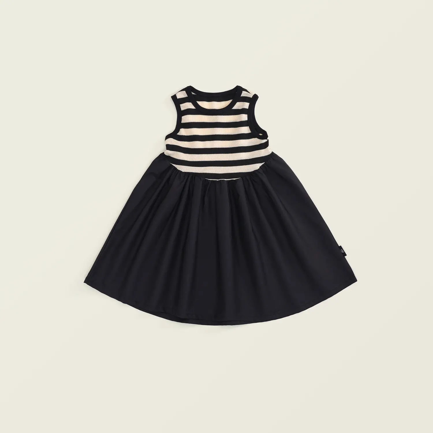 Children's Clothing Young and Little Girls Black and White Striped Sleeveless Vest Dress Summer Children Korean Stitching Dress long  frock