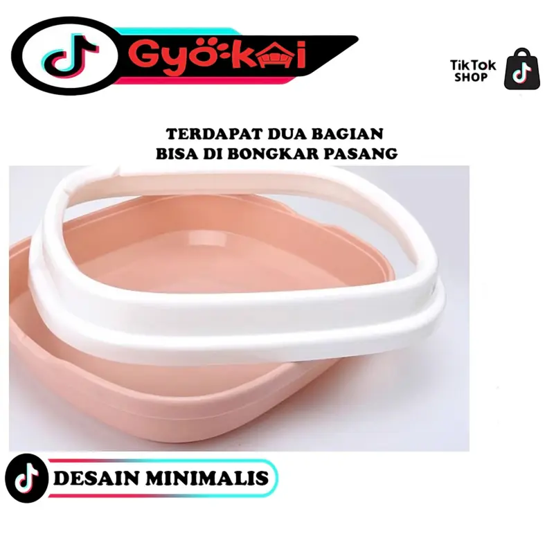 Gyokai Litter Box Kucing GK03 Cat Toilet Tempat Bak Pasir Kucing Besar Free Sekop Lucu 4