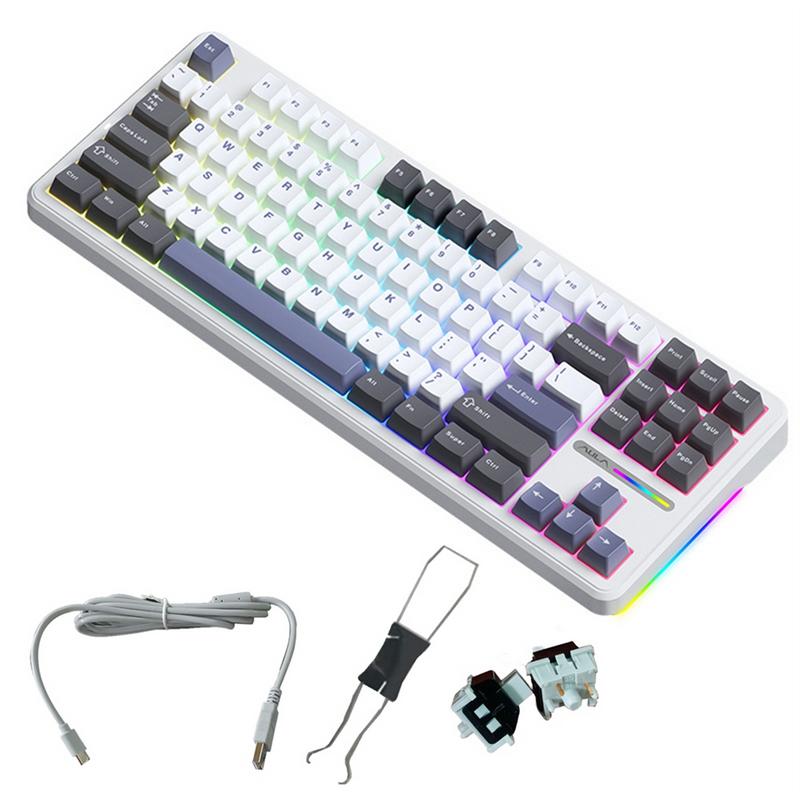 Aula F87 Mechanical Keyboard 87 Key Hotswap Wireless Keyboard RGB PBT ...