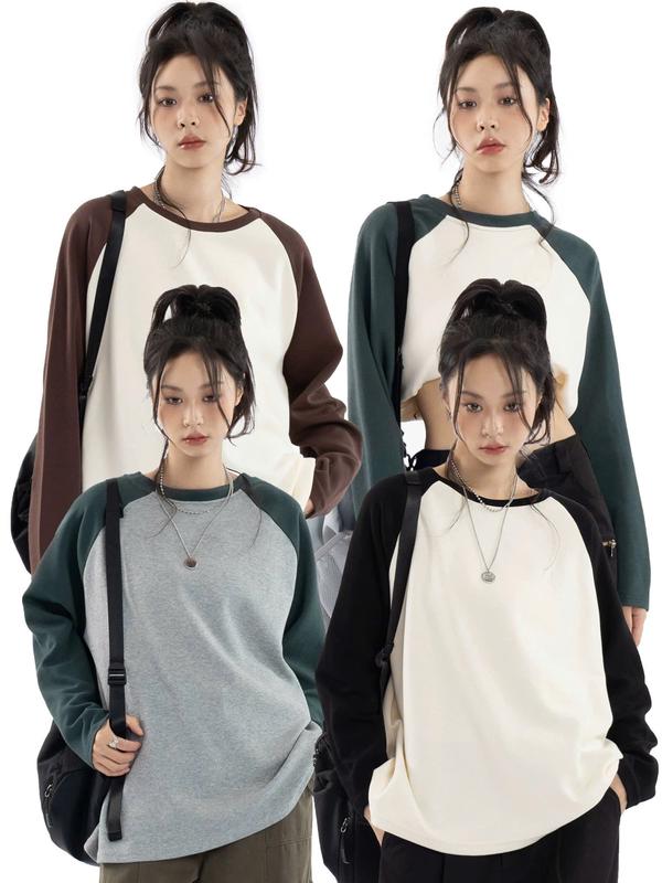 ÁO TAY DÀI RAGLAN TRƠN PHỐI MÀU XINH ĐẸP CHẤT COTTON CẶP ĐÔI UNISEX NAM NỮ FW2025 Sò Top