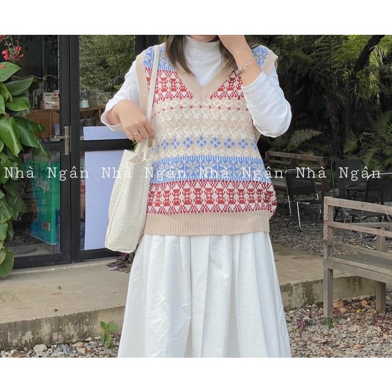 Áo len ghile hoạ tiết nhiều màu