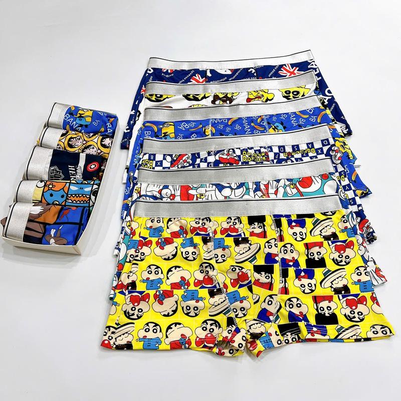 Combo 3,4,5 chiếc quần lót nam In Hình Họa Tiết Doremon Shin Hàng loại 1 chất thun lạnh quần sịp xì đùi nam co dãn thoáng mát kháng khuẩn Boxer Quần Boxer Menswear trunks dễ thương đồ lót