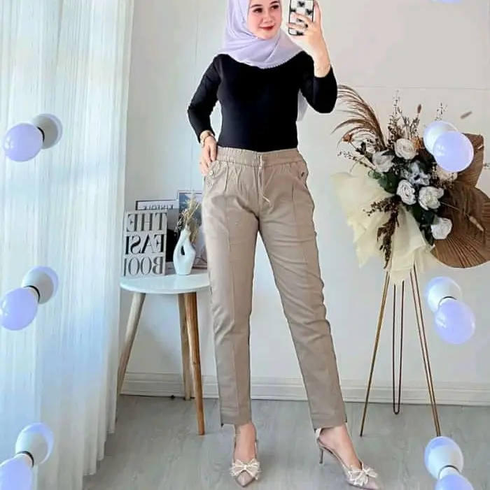 Celana Baggy Panjang Kain katun twil Combet Premium Lembut Nyaman