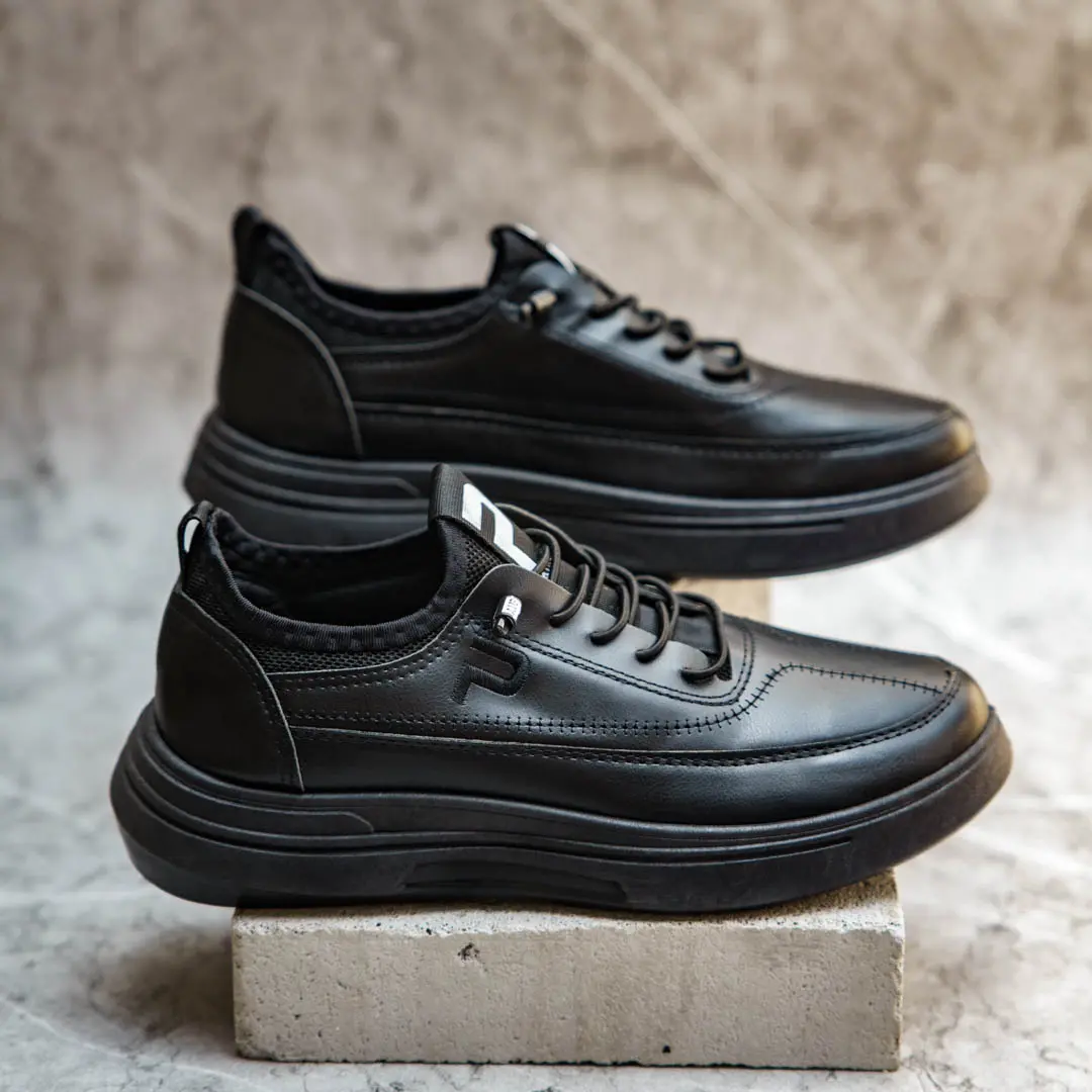 PAULMAY - Sepatu Sneakers pria Ignite - Black Casual Shoes